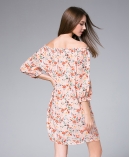 Flowers Printed silk crepe mini  dress